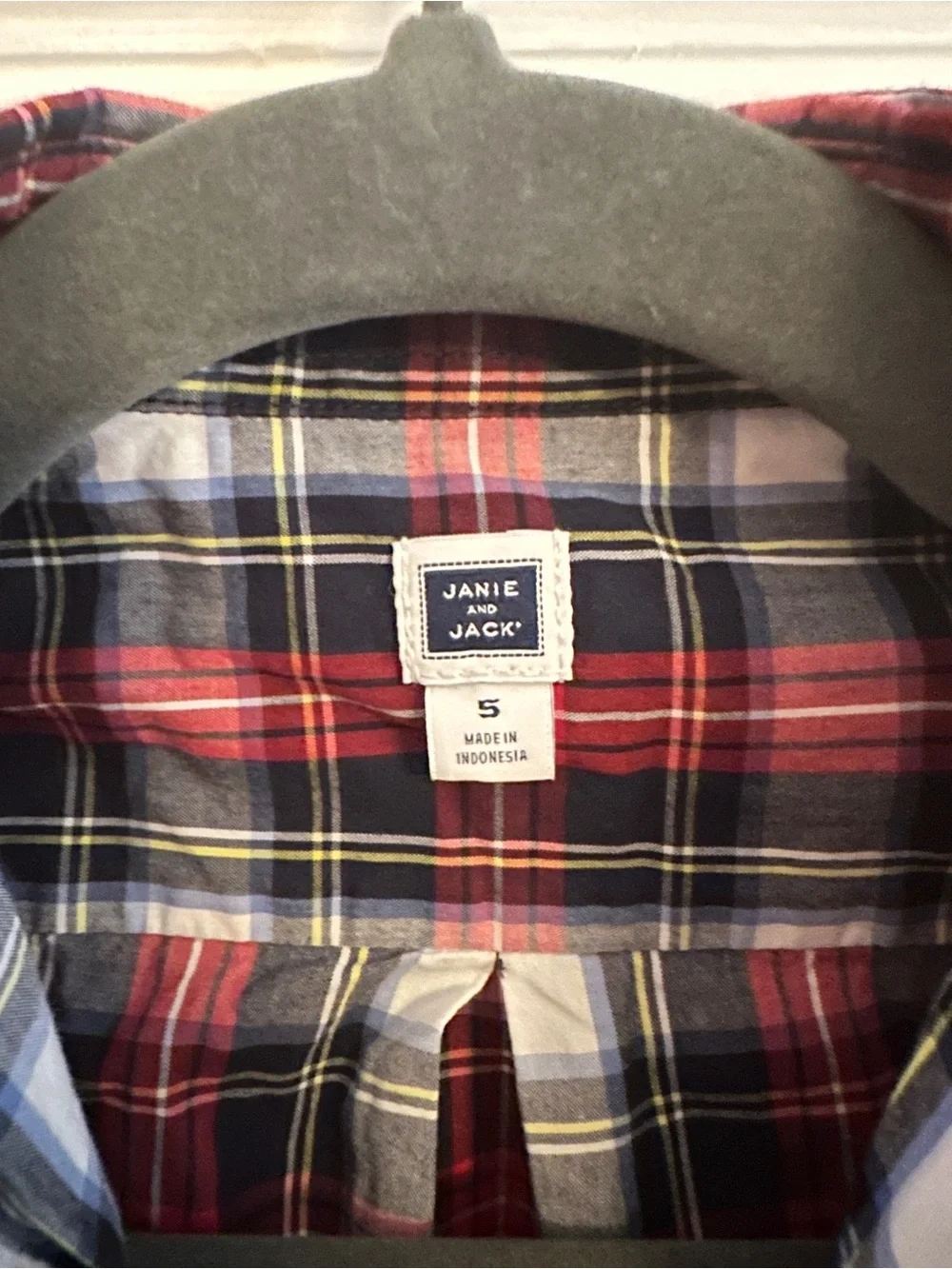 Janie and Jack plaid button